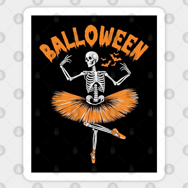 Skeleton Ballerina Halloween Dance Costume Sticker by JessArty